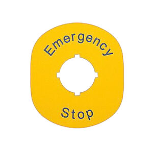 ABS Safety Yellow Emergency Stop label//legend plate Pull