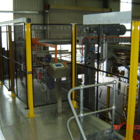 industrial safety fencing installed on platform
