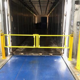 Dock Telescopic gates closed with truck parked